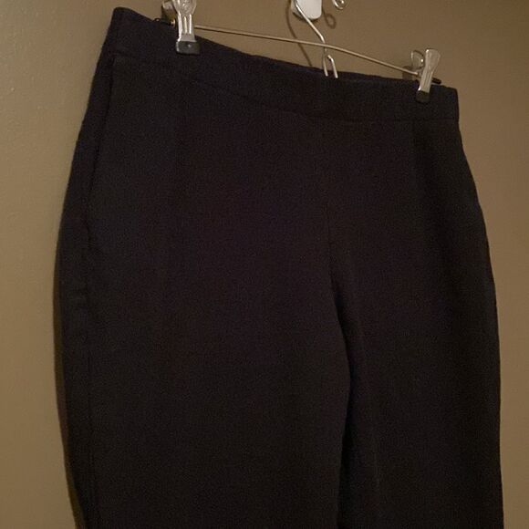 J Jill Black Bi Stretch Trouser Cuffed Cropped Pant Size 8 Pull On - Picture 2 of 10